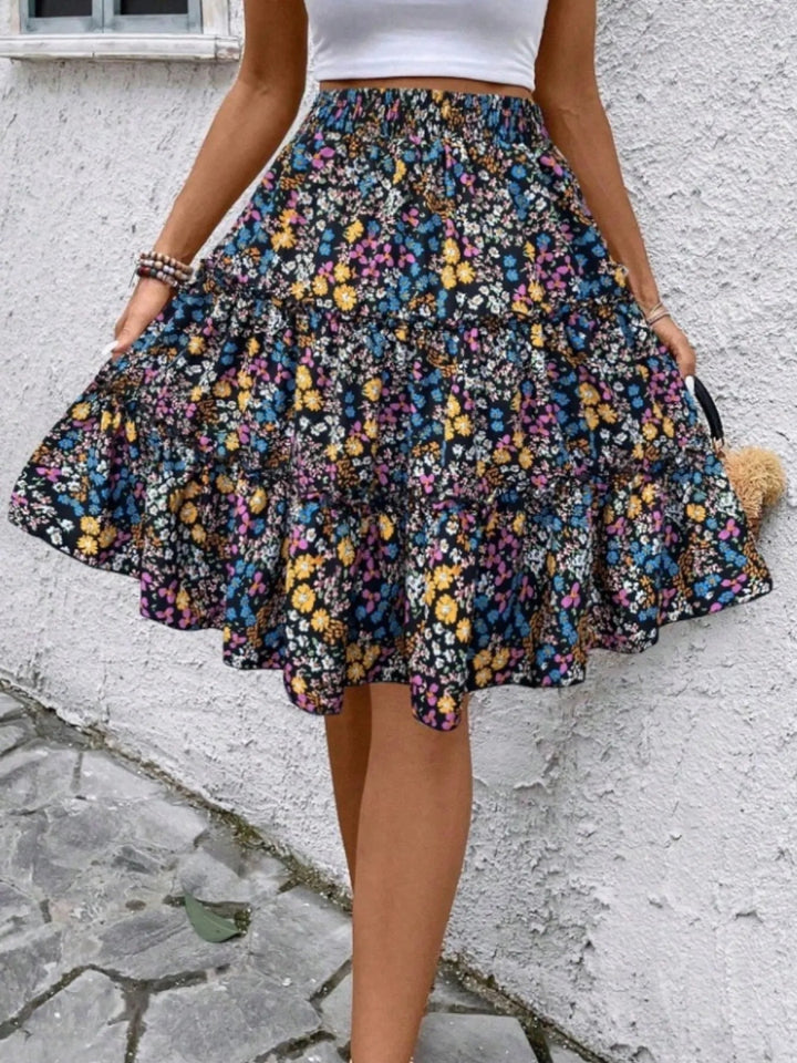 Floral Print Midi Skirt - Color - S - 1394290f5bcb41b3af994ec331822717 - Max - Origin - Tatoo Tee