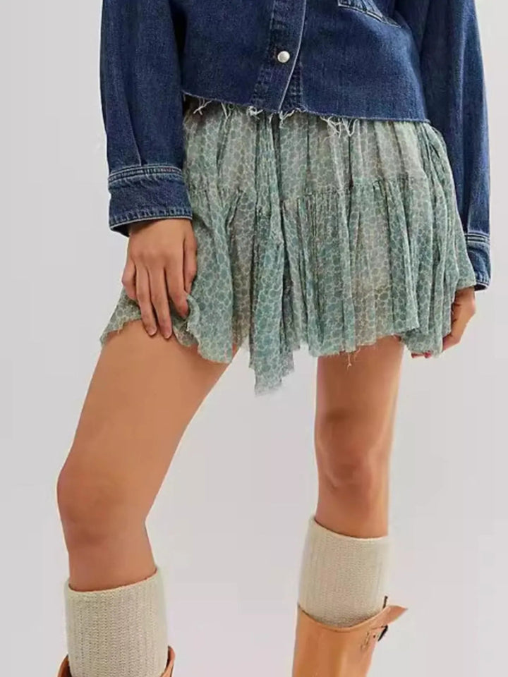 Floral Print Mini Skirt - Green - S - b63a0b8b - 6865 - 4994 - acba - c234f8600f71 - Max - Origin - Tatoo Tee