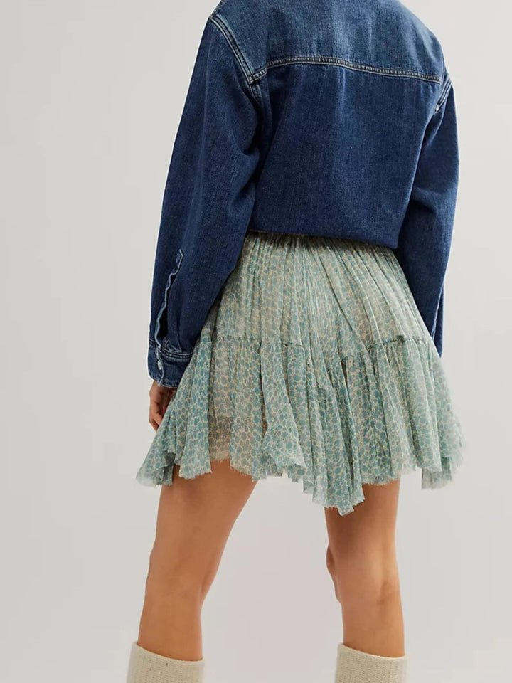 Floral Print Mini Skirt - Green - S - b17fefa9 - e0d1 - 4520 - 9e3c - c87ff81411f9 - Max - Origin - Tatoo Tee