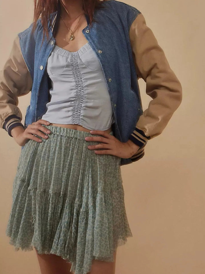 Floral Print Mini Skirt - Green - S - 14cfe7bd - 083e - 4c3f - b9db - 67619e352223 - Max - Origin - Tatoo Tee