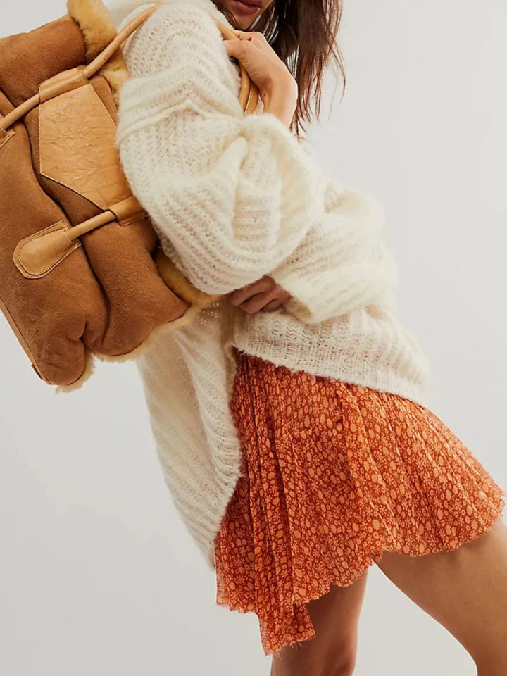 Floral Print Mini Skirt - Orange - S - 85904582 - 15ba - 4ef4 - a3b3 - 2e627a2da88c - Max - Origin - Tatoo Tee