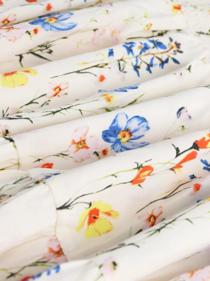 Floral Tiered Maxi Skirt - White - S - 7890daf7 - d8b5 - 4eee - bdbd - 091fecd676f3 - Max - Origin - Tatoo Tee