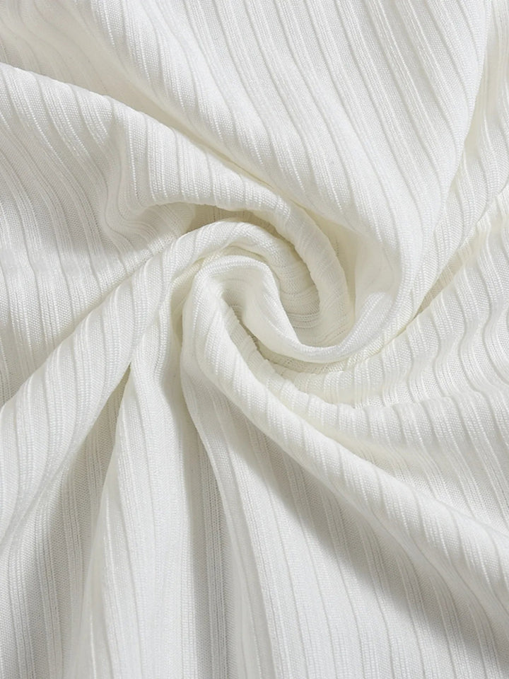 Flower Ribbed Single Shoulder Tank - White - S - 1e390b36fd774e94b4a38ad849cc8778 - Max - Origin - Tatoo Tee