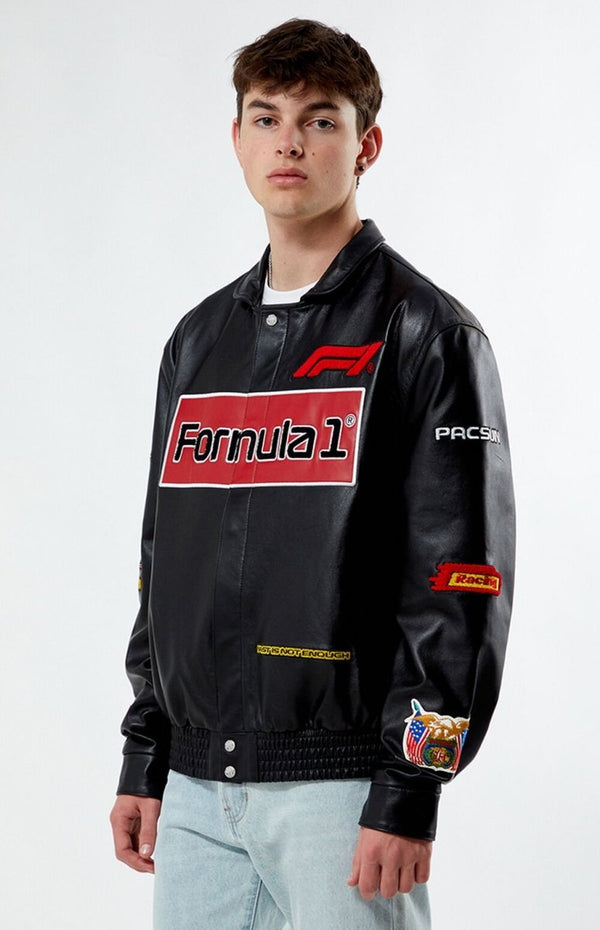 Formula 1 x PacSun Leather Pole Position Jacket - Male - XS - Formula 1 x PacSun Leather Pole Position Jacket - Tatoo Tee