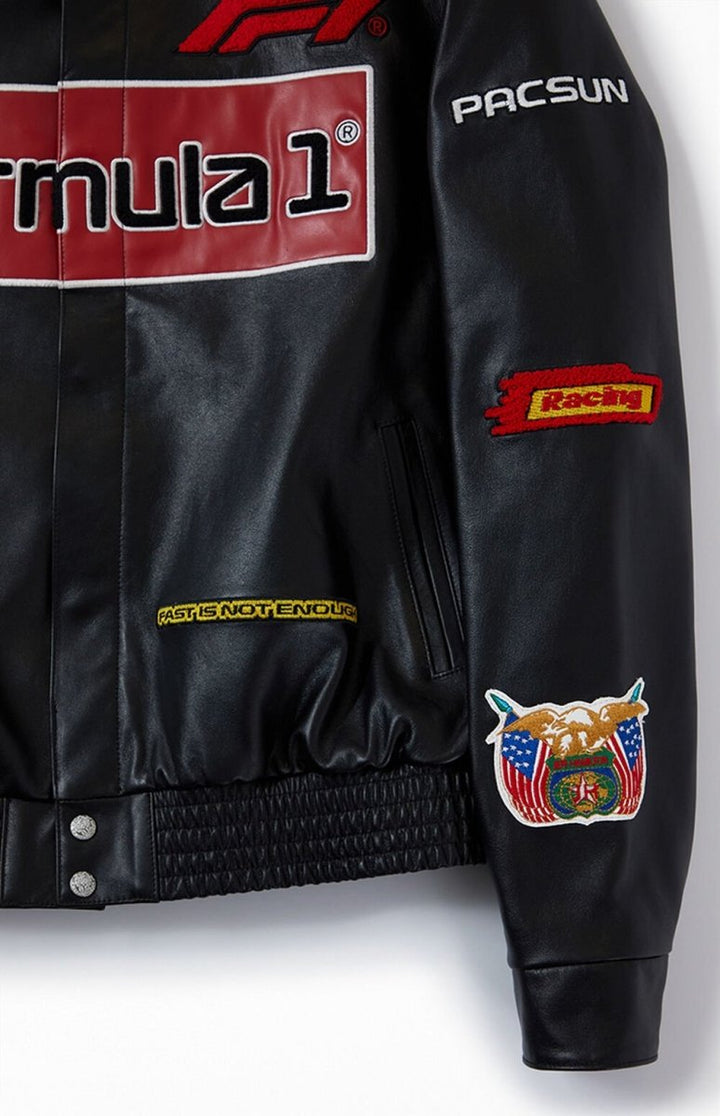 Formula 1 x PacSun Leather Pole Position Jacket - Male - XS - Formula 1 x PacSun Leather Pole Position Jacket - Tatoo Tee