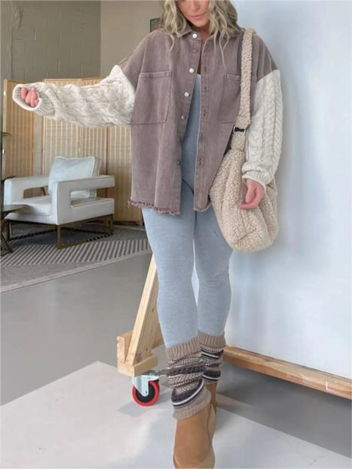 Full Size Raw Hem Button Up Patchwork Denim Jacket Plus Size - Brown - S - 910ee1269d254f358706b36ad6855cbf - Max - Origin - Tatoo Tee