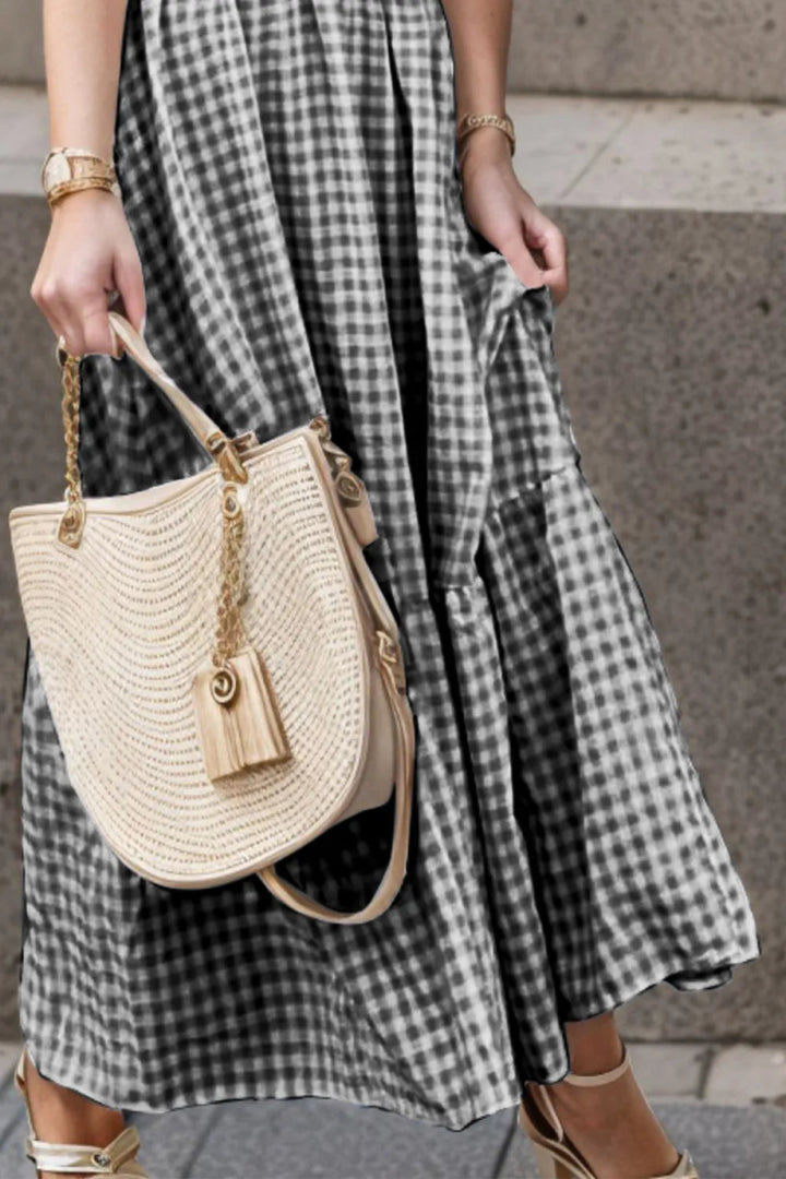 Full Size Smocked Ruffled Plaid Ruffle Hem Dress - Black - S - 29ebb831 - 5c3a - 4cd9 - ae85 - 1828454d3ca1 - Max - Tatoo Tee