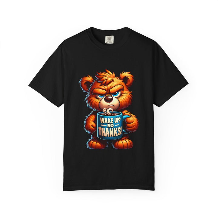 Funny Graphic T-Shirt, Cute Bear Design, Wake Up No Thanks Shirt - Navy - S - Funny Graphic T-Shirt, Cute Bear Design, Wake Up No Thanks Shirt - Tatoo Tee