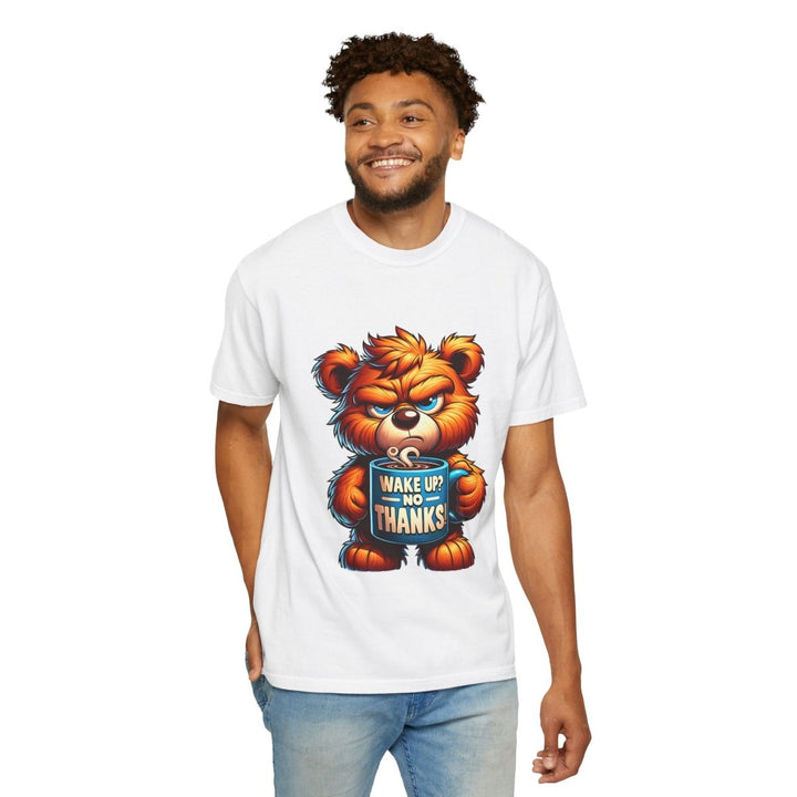 Funny Graphic T-Shirt, Cute Bear Design, Wake Up No Thanks Shirt - Navy - S - Funny Graphic T-Shirt, Cute Bear Design, Wake Up No Thanks Shirt - Tatoo Tee