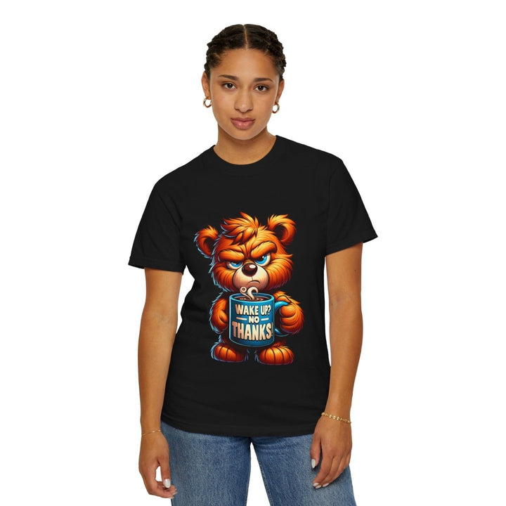 Funny Graphic T-Shirt, Cute Bear Design, Wake Up No Thanks Shirt - Navy - S - Funny Graphic T-Shirt, Cute Bear Design, Wake Up No Thanks Shirt - Tatoo Tee