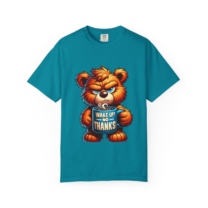 Funny Graphic T-Shirt, Cute Bear Design, Wake Up No Thanks Shirt - Navy - S - Funny Graphic T-Shirt, Cute Bear Design, Wake Up No Thanks Shirt - Tatoo Tee