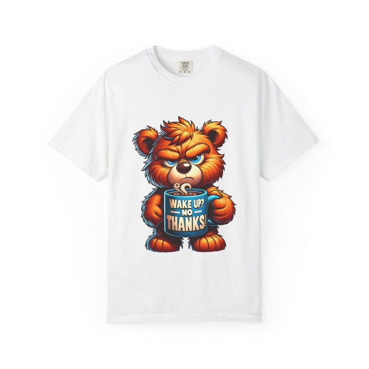 Funny Graphic T-Shirt, Cute Bear Design, Wake Up No Thanks Shirt - Navy - S - Funny Graphic T-Shirt, Cute Bear Design, Wake Up No Thanks Shirt - Tatoo Tee