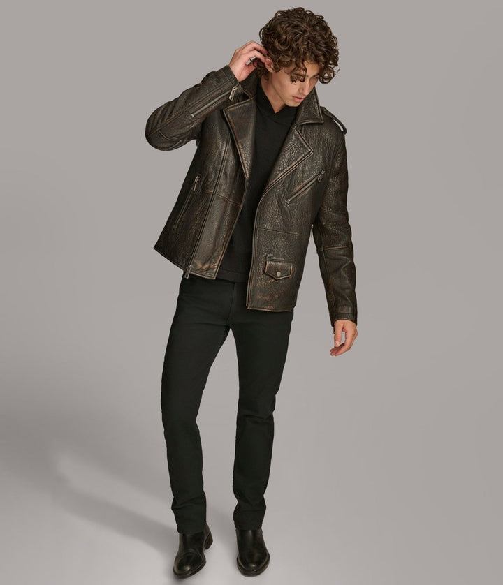 Gabriel Moto Jacket - Cognac - XS - Gabriel Moto Jacket - Tatoo Tee