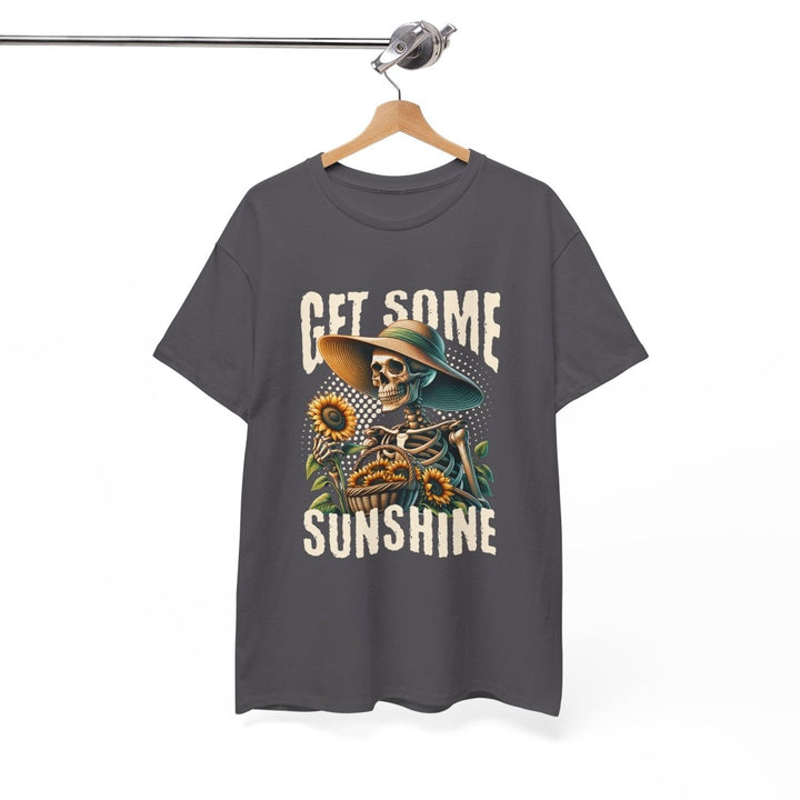 Get Some Sunshine Skeleton Tee - Unisex Heavy Cotton Tee for Festival Vibes - Red - S - Get Some Sunshine Skeleton Tee - Unisex Heavy Cotton Tee for Festival Vibes - Tatoo Tee