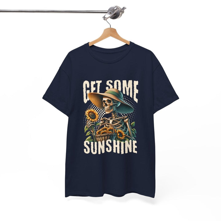 Get Some Sunshine Skeleton Tee - Unisex Heavy Cotton Tee for Festival Vibes - Red - S - Get Some Sunshine Skeleton Tee - Unisex Heavy Cotton Tee for Festival Vibes - Tatoo Tee