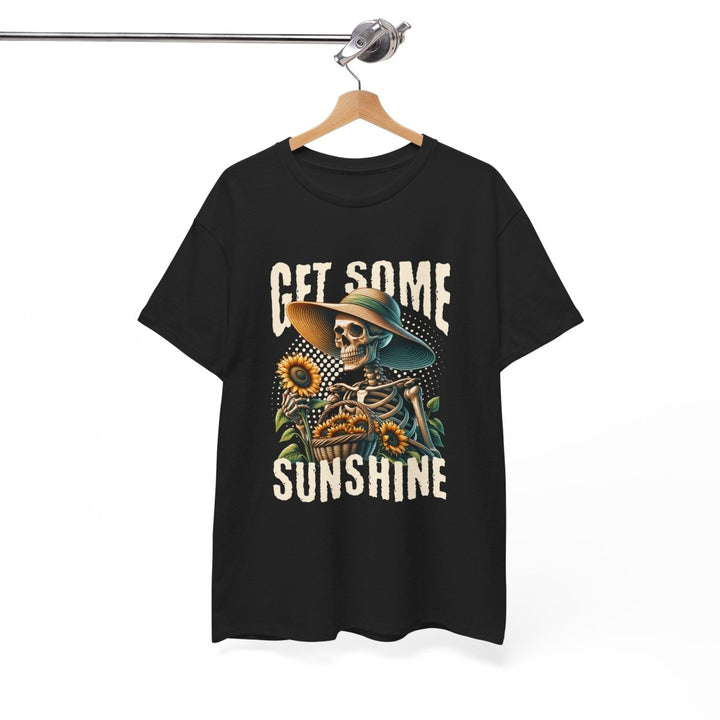Get Some Sunshine Skeleton Tee - Unisex Heavy Cotton Tee for Festival Vibes - Red - S - Get Some Sunshine Skeleton Tee - Unisex Heavy Cotton Tee for Festival Vibes - Tatoo Tee