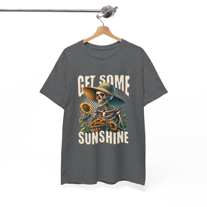 Get Some Sunshine Skeleton Tee - Unisex Heavy Cotton Tee for Festival Vibes - Red - S - Get Some Sunshine Skeleton Tee - Unisex Heavy Cotton Tee for Festival Vibes - Tatoo Tee
