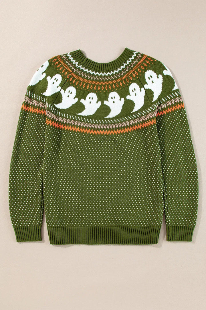 Ghost Round Neck Long Sleeve Sweater - Moss - S - 9f302cf6 - 216f - 45c2 - ad9d - 79abafd6b75c - Max - Tatoo Tee