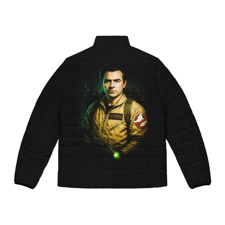 Ghostbusters Men's Puffer Jacket, Retro Outerwear, Cozy Winter Jacket, Halloween Costume, Movie Fan Apparel - S - Black zipper - Ghostbusters Men's Puffer Jacket, Retro Outerwear, Cozy Winter Jacket, Halloween Costume, Movie Fan Apparel - Tatoo Tee