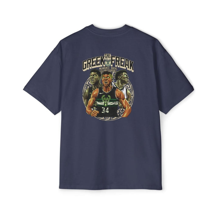 Giannis Oversized Tee - Greek Freak Design - S - Midnight Blue - Giannis Oversized Tee - Greek Freak Design - Tatoo Tee