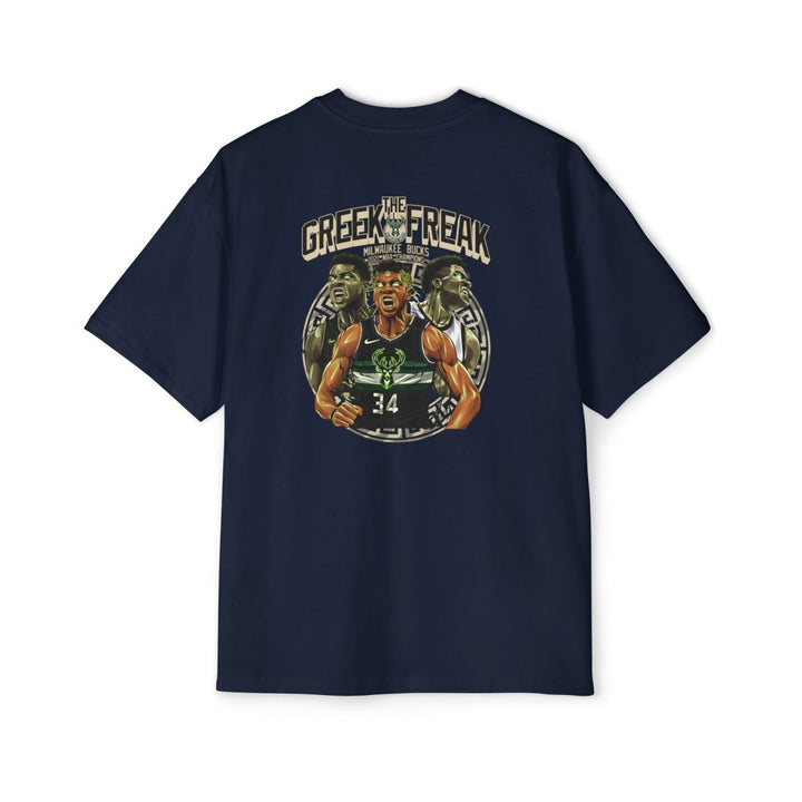 Giannis Oversized Tee - Greek Freak Design - S - Midnight Blue - Giannis Oversized Tee - Greek Freak Design - Tatoo Tee