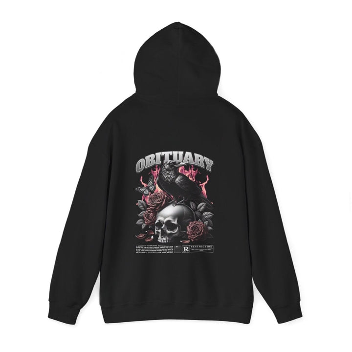 Gothic Obituary Hooded Sweatshirt for Music Lovers - Purple - S - Gothic Obituary Hooded Sweatshirt for Music Lovers - Tatoo Tee