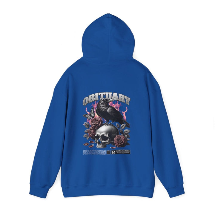 Gothic Obituary Hooded Sweatshirt for Music Lovers - Purple - S - Gothic Obituary Hooded Sweatshirt for Music Lovers - Tatoo Tee