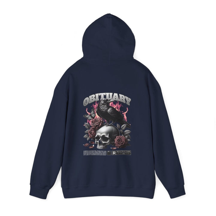 Gothic Obituary Hooded Sweatshirt for Music Lovers - Purple - S - Gothic Obituary Hooded Sweatshirt for Music Lovers - Tatoo Tee