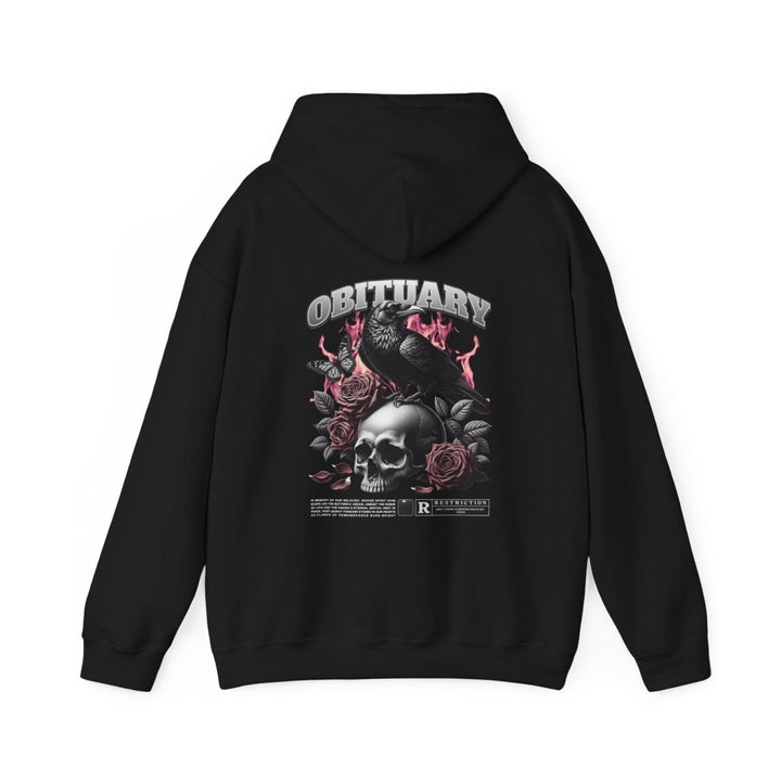 Gothic Obituary Hooded Sweatshirt for Music Lovers - Purple - S - Gothic Obituary Hooded Sweatshirt for Music Lovers - Tatoo Tee