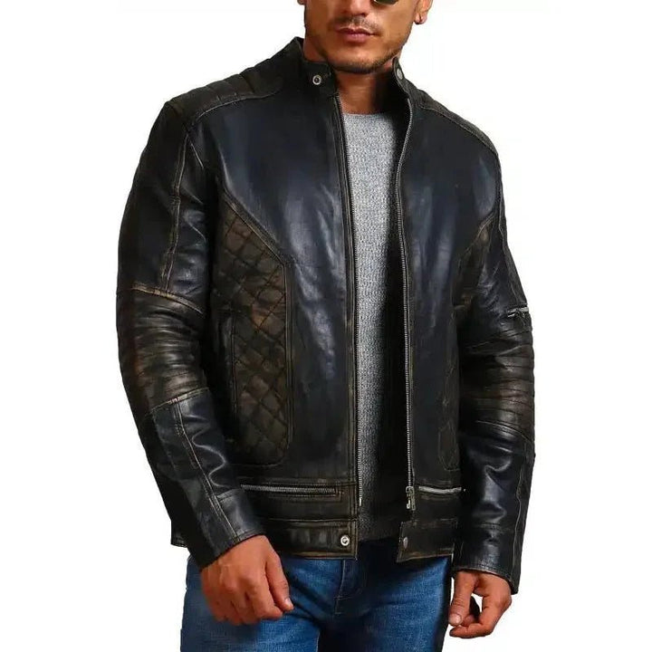 Gothic Skull and Crossbones Biker Jacket - XS - Gothic Skull and Crossbones Biker Jacket - Tatoo Tee