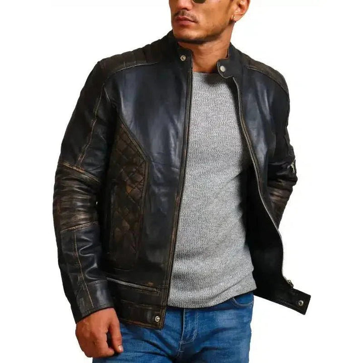 Gothic Skull and Crossbones Biker Jacket - XS - Gothic Skull and Crossbones Biker Jacket - Tatoo Tee