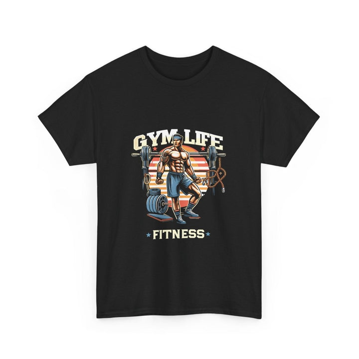 Gym Life Fitness Unisex Heavy Cotton Tee - Perfect for Workout Enthusiasts - Navy - S - Gym Life Fitness Unisex Heavy Cotton Tee - Perfect for Workout Enthusiasts - Tatoo Tee