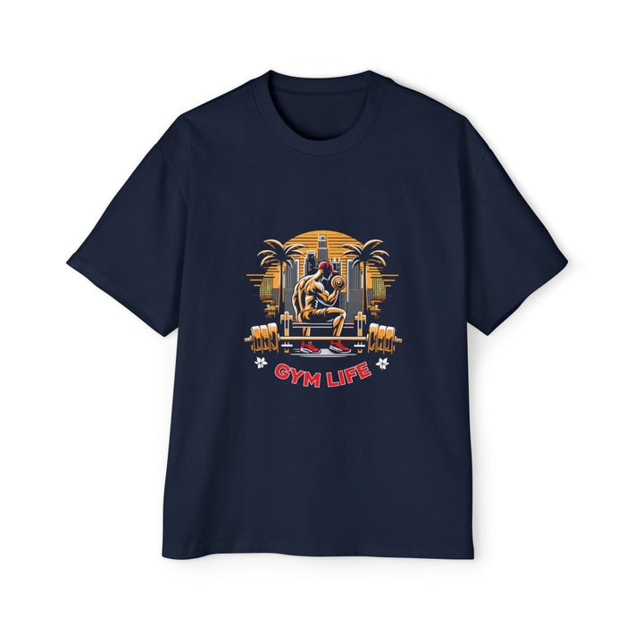 Gym Life Heavy Oversized Tee for Fitness Enthusiasts - Navy - S - Gym Life Heavy Oversized Tee for Fitness Enthusiasts - Tatoo Tee