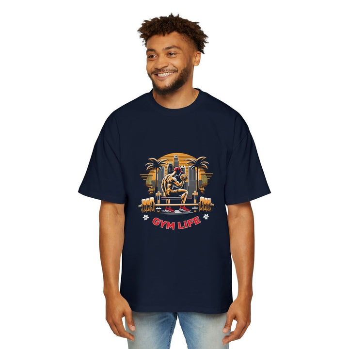 Gym Life Heavy Oversized Tee for Fitness Enthusiasts - Plum - L - Gym Life Heavy Oversized Tee for Fitness Enthusiasts - Tatoo Tee