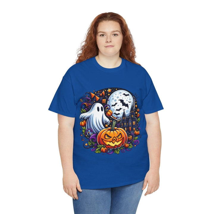 Halloween Boo Unisex Heavy Cotton Tee - Cardinal Red - S - Halloween Boo Unisex Heavy Cotton Tee - Tatoo Tee