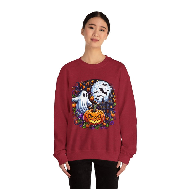 Halloween Boo Unisex Sweatshirt - S - Antique Cherry Red - Halloween Boo Unisex Sweatshirt - Tatoo Tee