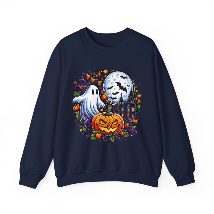 Halloween Boo Unisex Sweatshirt - S - Navy - Halloween Boo Unisex Sweatshirt - Tatoo Tee