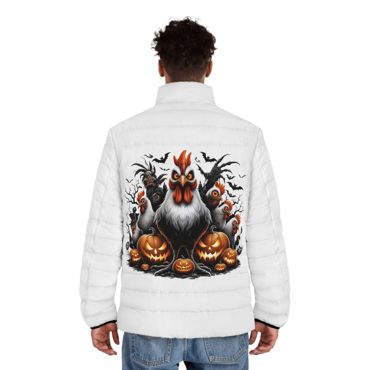 Halloween Chikens Puffer Jacket - S - Black zipper - Halloween Chikens Puffer Jacket - Tatoo Tee
