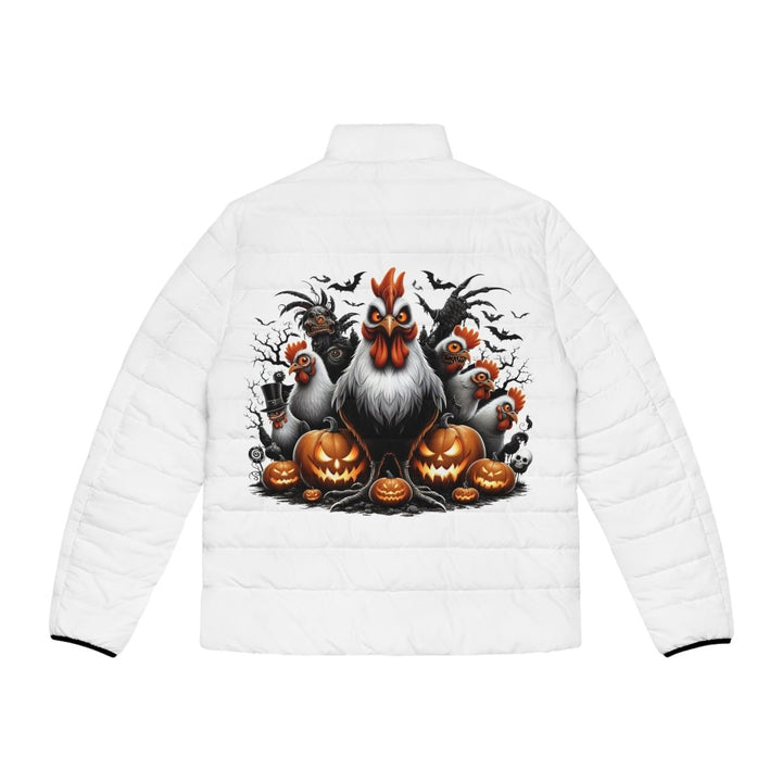 Halloween Chikens Puffer Jacket - S - Black zipper - Halloween Chikens Puffer Jacket - Tatoo Tee
