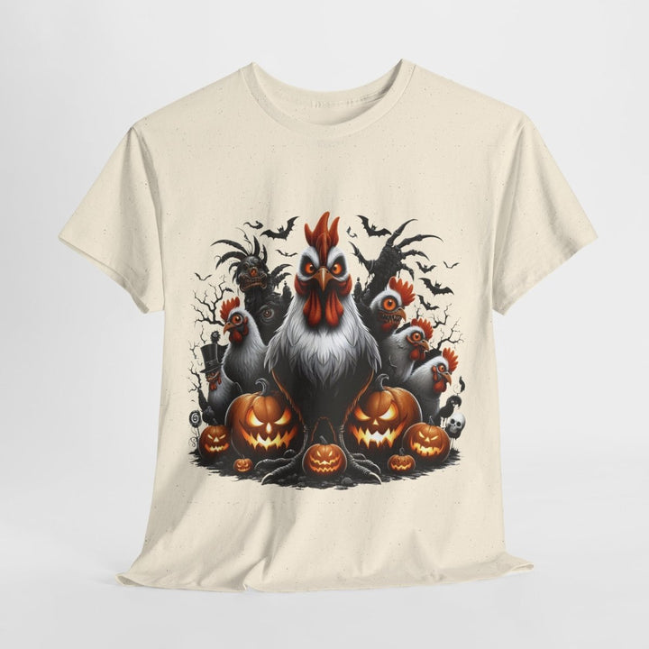 Halloween Chikens Unisex Heavy Cotton Tee - Cardinal Red - S - Halloween Chikens Unisex Heavy Cotton Tee - Tatoo Tee