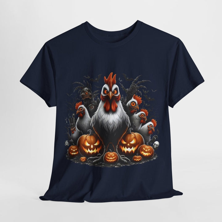Halloween Chikens Unisex Heavy Cotton Tee - Cardinal Red - S - Halloween Chikens Unisex Heavy Cotton Tee - Tatoo Tee