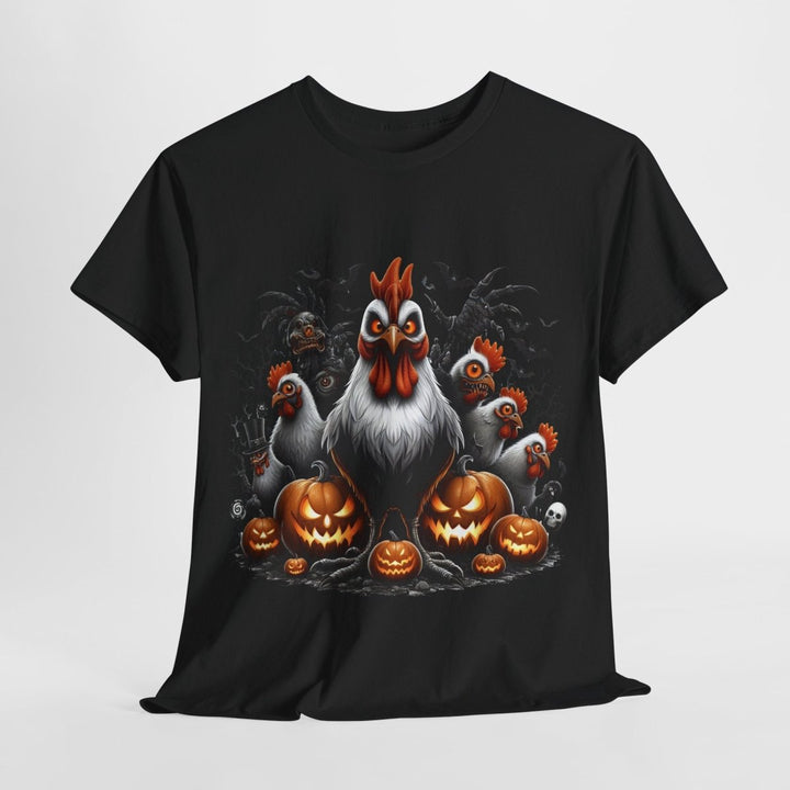 Halloween Chikens Unisex Heavy Cotton Tee - Cardinal Red - S - Halloween Chikens Unisex Heavy Cotton Tee - Tatoo Tee
