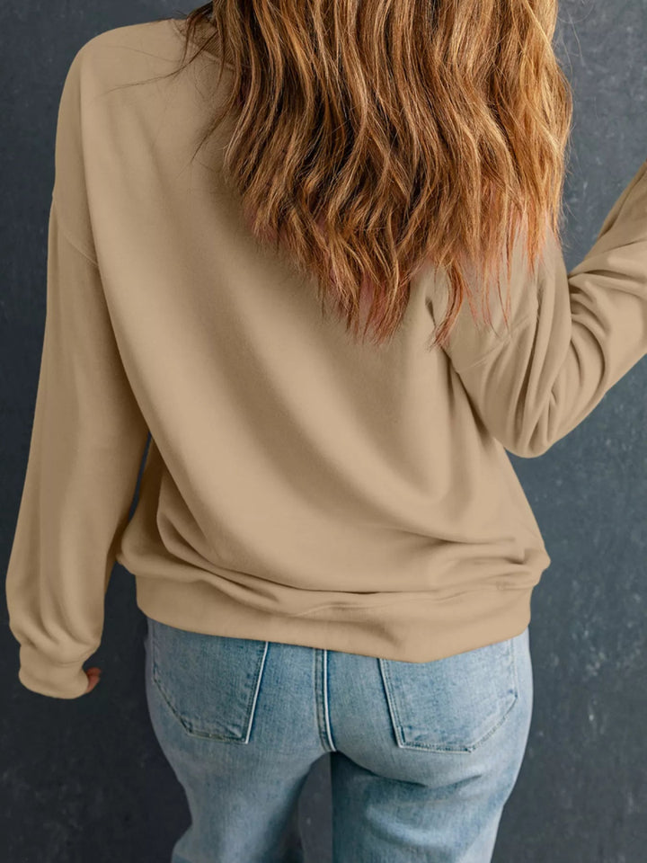 Halloween Floral Pumpkin Graphic Drop Shoulder Sweatshirt - Khaki - S - cb35480121014ac78537fa947e7f37b5 - Max - Origin - Tatoo Tee