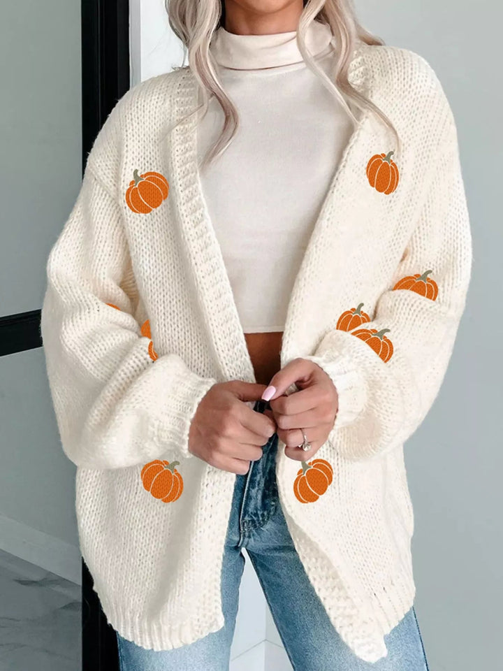 Halloween Pumpkin Embroidered Knit Cardigan - White - S - 5de77c0d - 83d9 - 466f - ac4d - 99c0ca1d4120 - Max - Origin - Tatoo Tee
