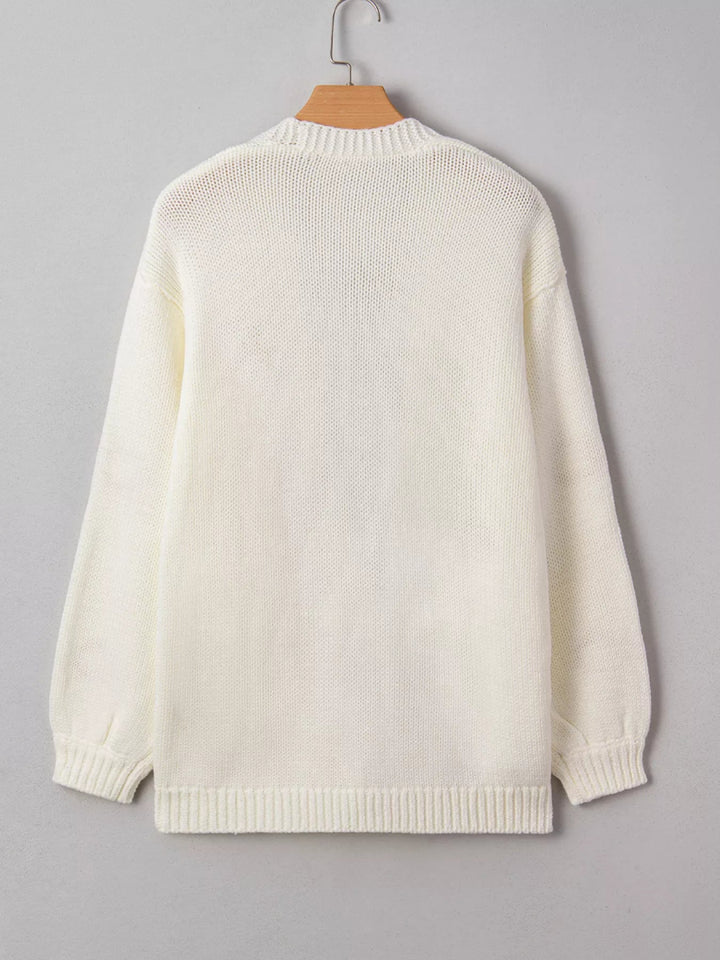 Halloween Pumpkin Embroidered Knit Cardigan - White - S - 682bc64b7a0844ada13a93a967da6078 - Max - Origin - Tatoo Tee