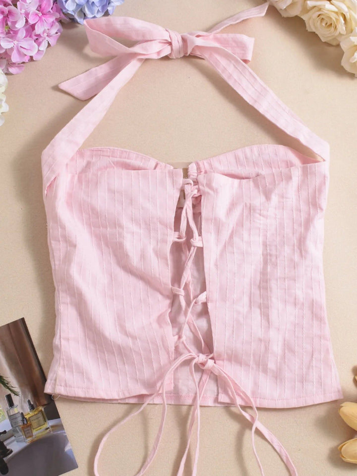 Halter Neck Cami Top - Blush Pink - S - 4f6f7e6beb8c499a8fbe1bee4b73ec0e - Max - Origin - Tatoo Tee