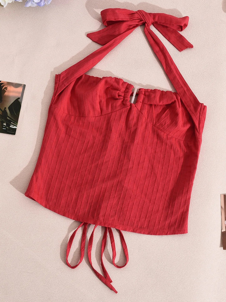 Halter Neck Cami Top - Deep Red - S - fcfd7236a36c4e07a3c64a9c86176b17 - Max - Origin - Tatoo Tee