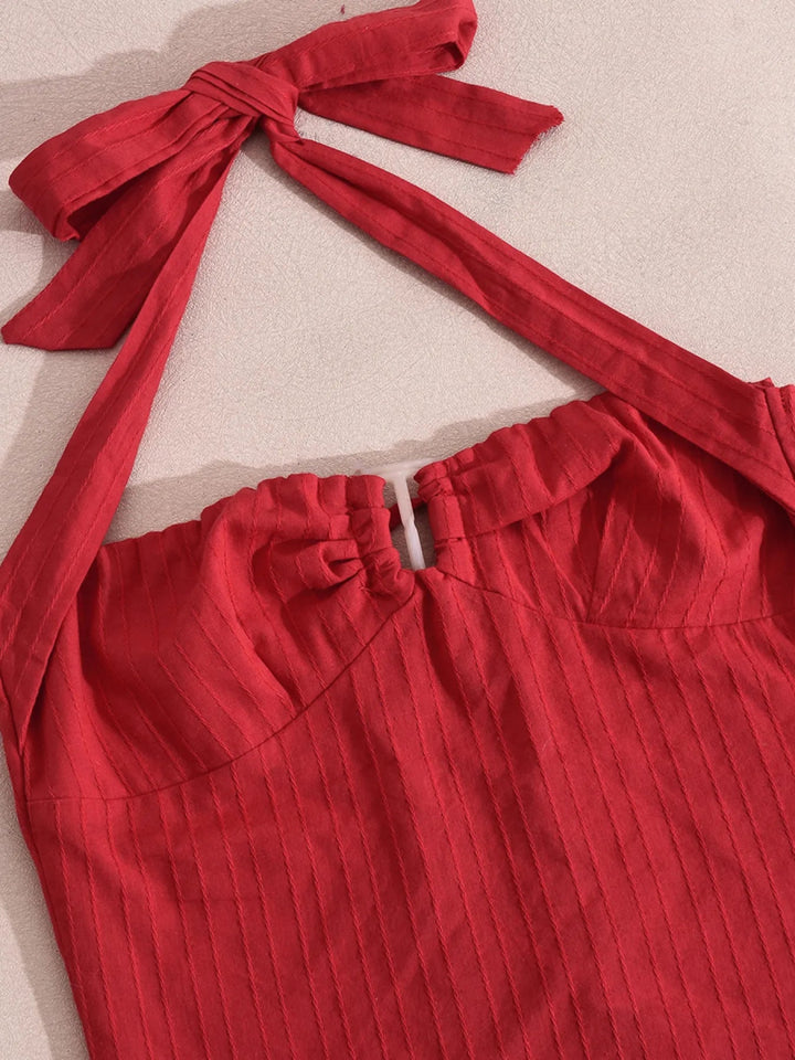 Halter Neck Cami Top - Deep Red - S - 5f1a5e5393c94f23b9b5ecf4605c6be4 - Max - Origin - Tatoo Tee