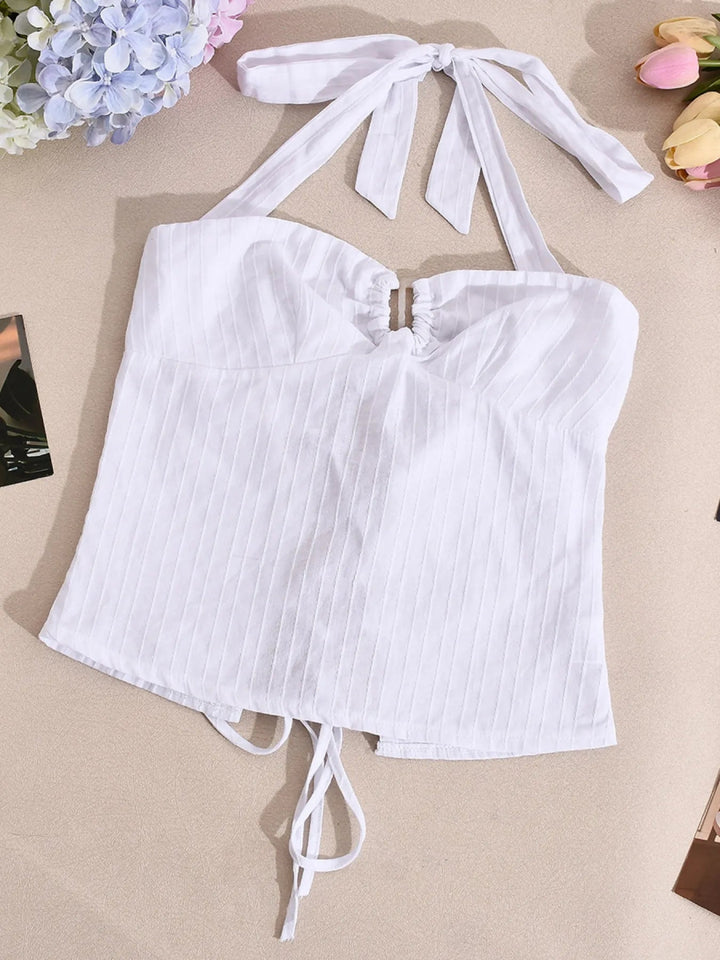 Halter Neck Cami Top - White - S - 76de0cbb0b6f4a87a106aafb09e8528e - Max - Origin - Tatoo Tee