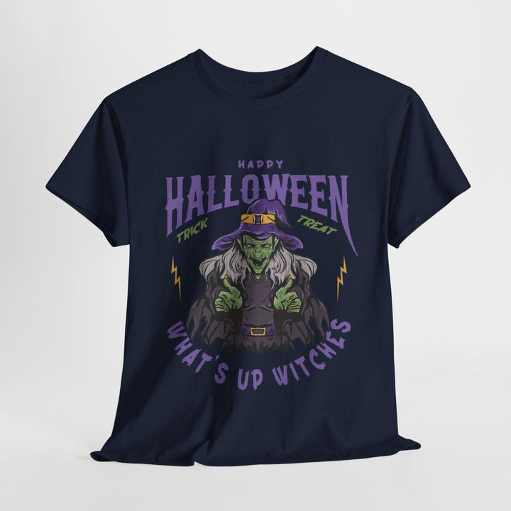 Happy Halloween Unisex Heavy Cotton Tee - "What's Up Witches" Shirt - Light Pink - S - Happy Halloween Unisex Heavy Cotton Tee - "What's Up Witches" Shirt - Tatoo Tee
